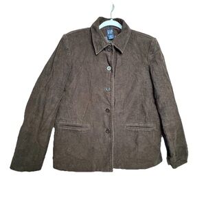 VTG Gap Chocolate Brown Classic Lined Chore Coat Blazer Jacket Women's Size M